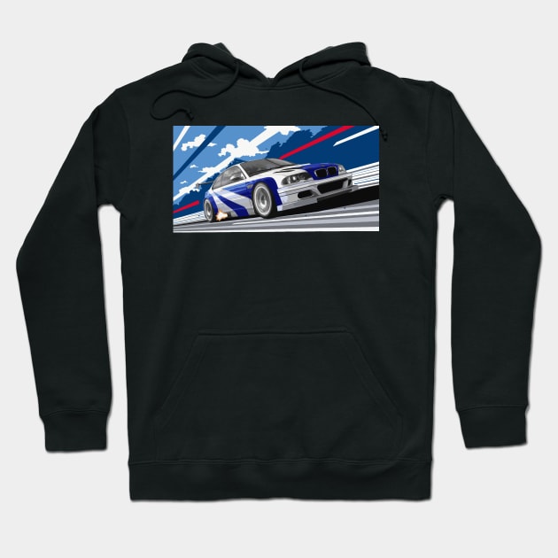 NSF M3 E46 GTR TOURING CAR DTM WIDEBODY Hoodie by cowtown_cowboy